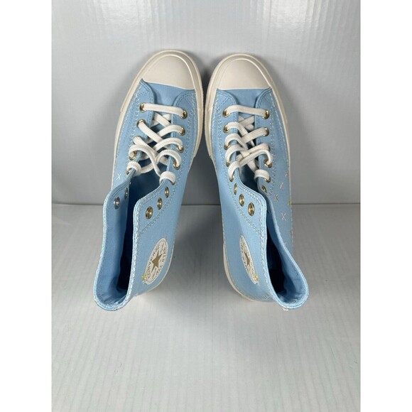 Size 9.5 Mens Converse Chuck 70 HI True Sky Blue Shoes Sneaker A09838C NEW - Picture 7 of 9